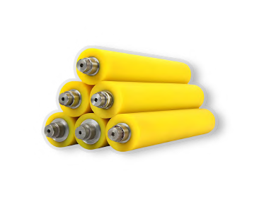 Yellow custom urethane rollers